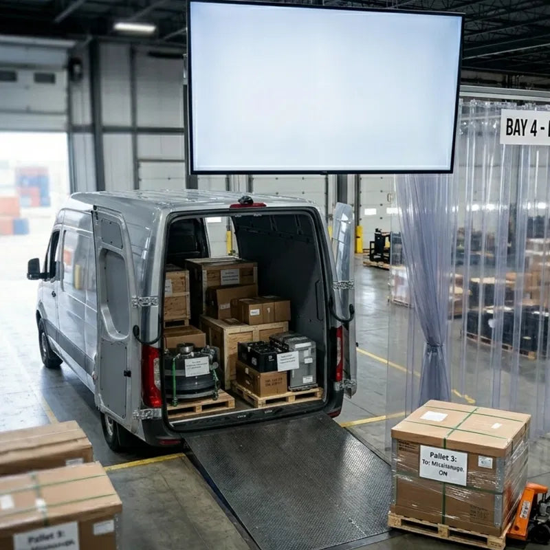 Palletized freight being loaded for efficient LTL dispatch in Ontario